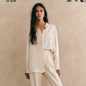 Sezane Cream Button Down Shirt